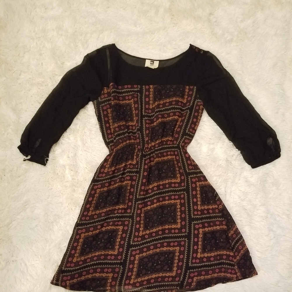 QSW Boho Sheath Silk Dress